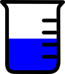 Lab Beaker with Blue Liquid - Scientific Measurement Illustration
