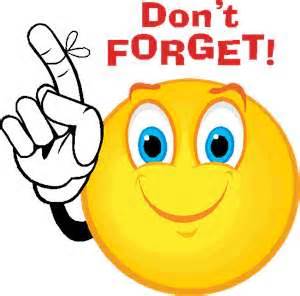 Smiling yellow emoji with raised finger and "Don't FORGET!" text, emphasizing reminders or alerts.