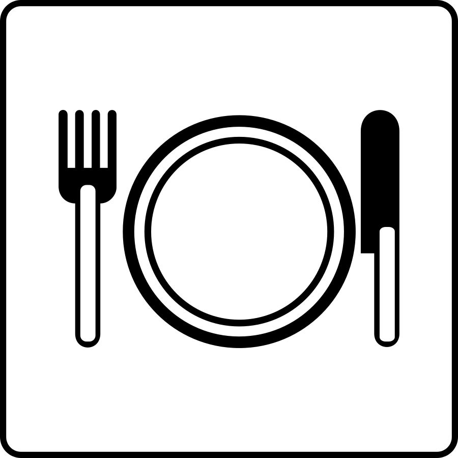 Dinner Plate with Fork and Knife Icon - Restaurant & Dining Symbol