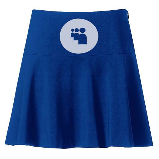 Blue Pleated Skirt with Group Logo - School Uniform or Team Apparel