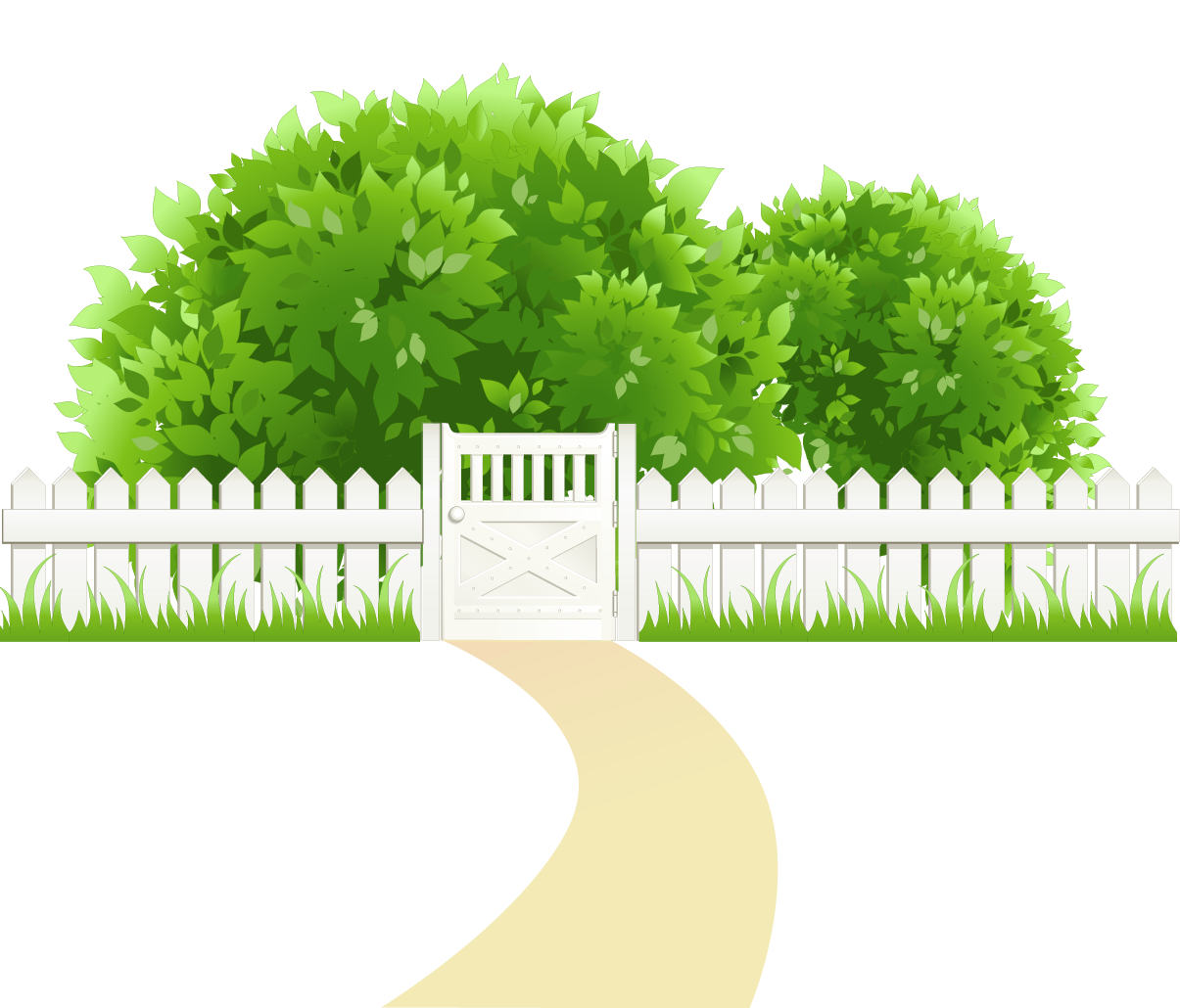 Path with Fence and Trees Transparent PNG Clipart 