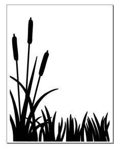 Silhouette Of Cattails 