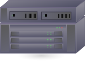 Gray rack-mounted server unit with status LEDs and ventilation slots, illustrating enterprise-grade hardware infrastructure.
