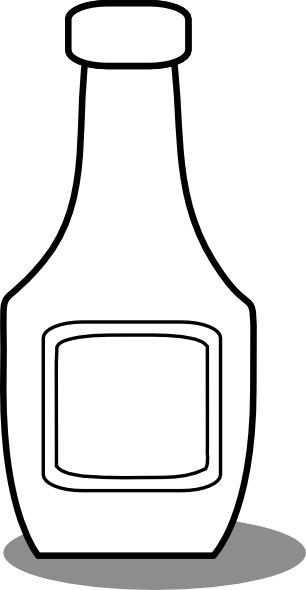 Ketchup Bottle Black And White Clip Art 
