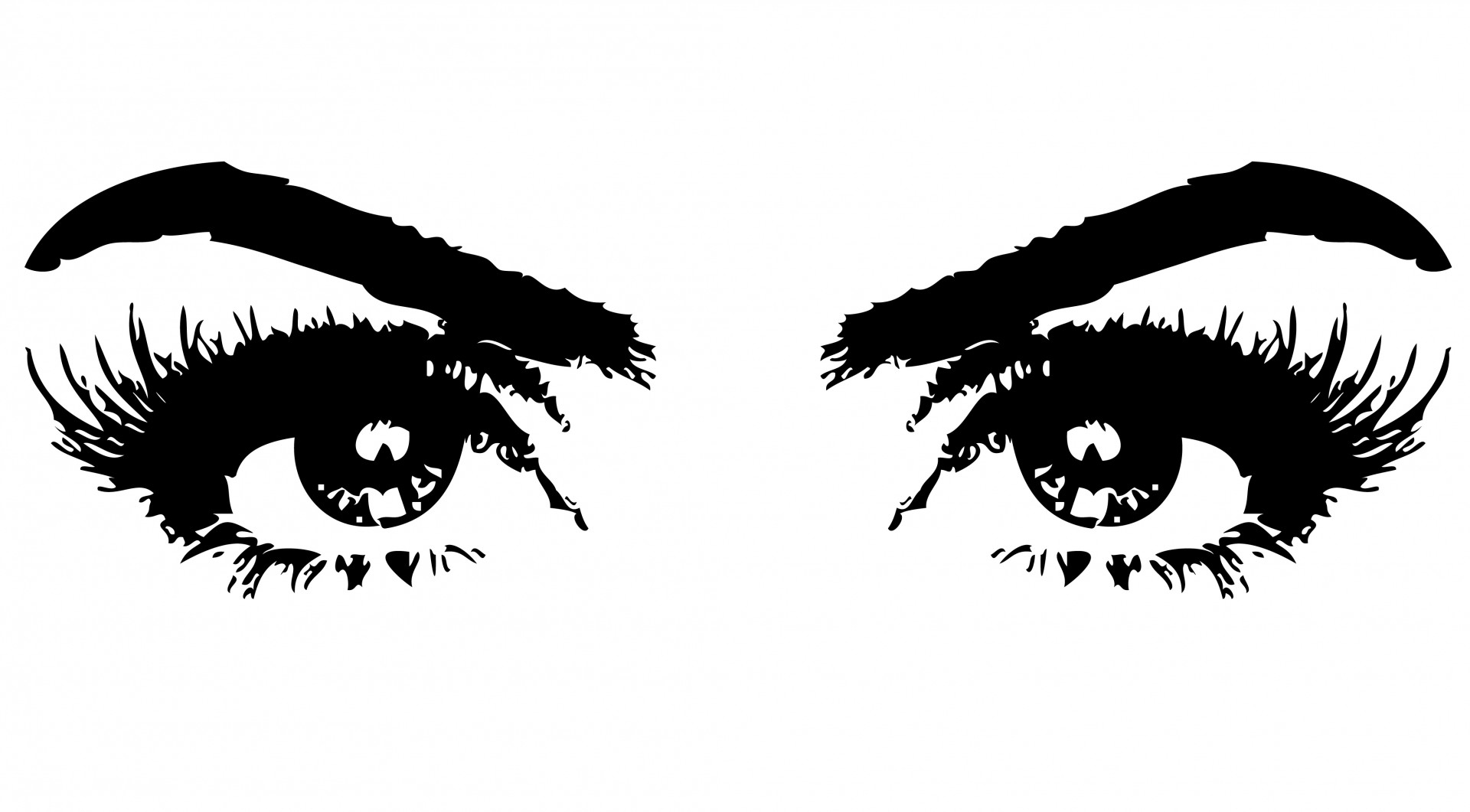 Eyes With Eyelashes Clipart Black And White 