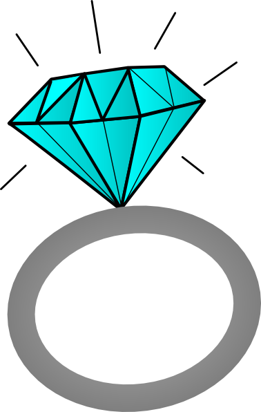 A cartoon-style turquoise diamond ring with radiant light beams, symbolizing engagement or luxury jewelry.