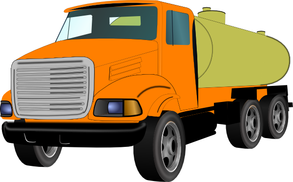 Orange Tanker Truck Illustration - Fuel & Chemical Transport Vehicle