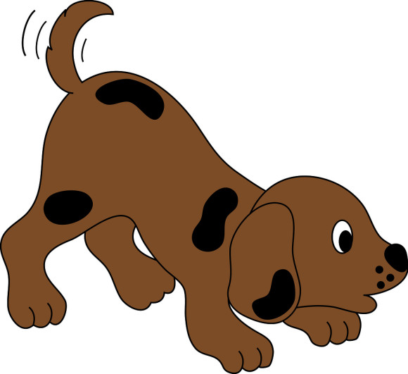 dog wagging tail clipart
