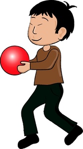 Boy Playing with Red Ball - Fun Childhood Activity Illustration