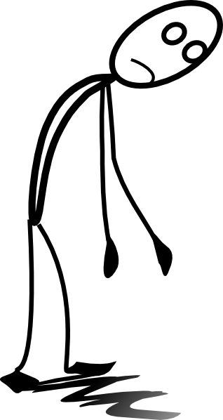 Depressed Stick Figure Illustration - Emotional Exhaustion Visual