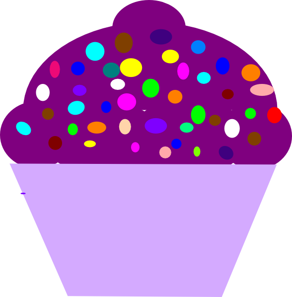 Colorful Cupcake Illustration - Sweet Treat Clipart for Bakery & Kids Content