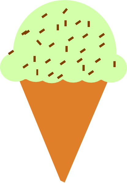 Mint Chocolate Chip Ice Cream Cone Illustration