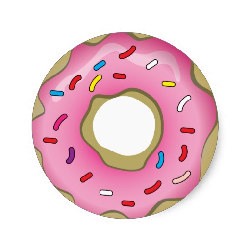 Pink Frosted Donut with Sprinkles - Sweet Treat Illustration