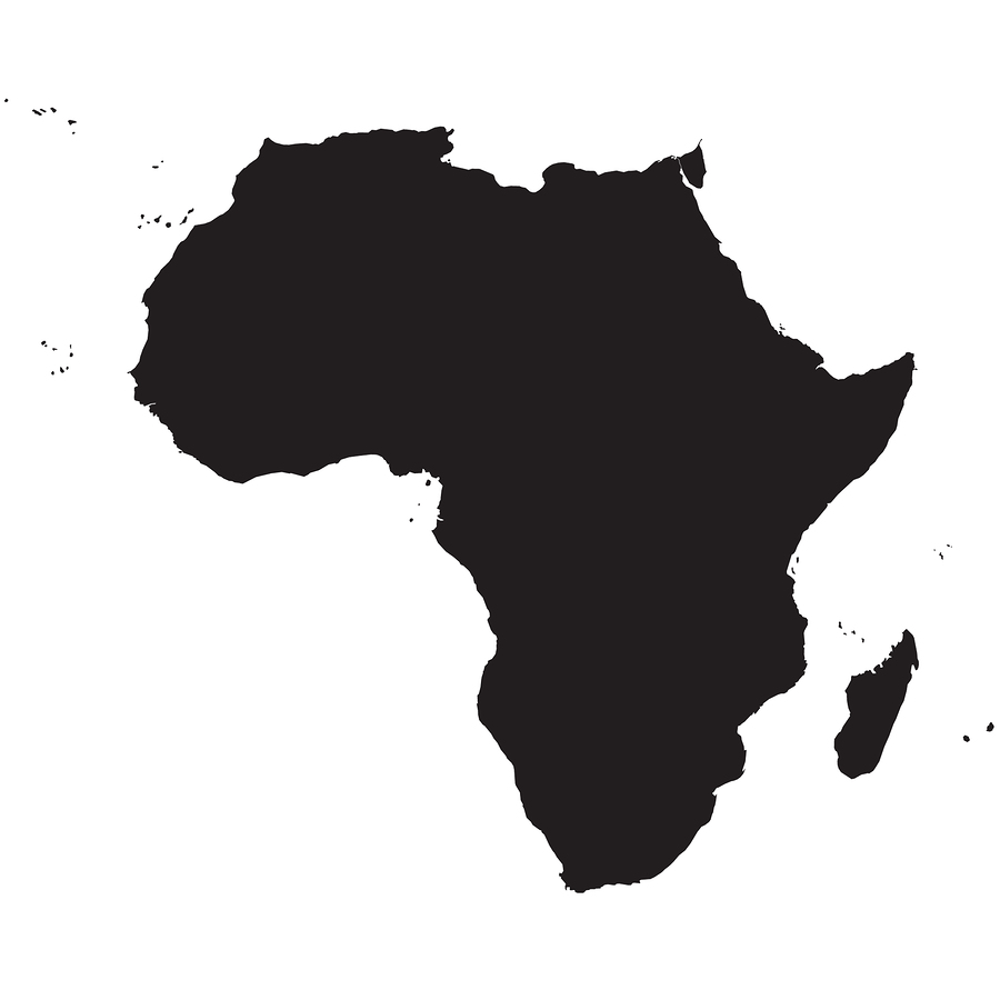 Silhouette Of African Continent 