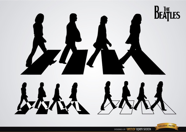 The Beatles Abbey Road Silhouettes Free Vector 