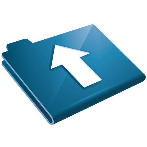 Arrow, Blue, Folder, Up, Upload icon 