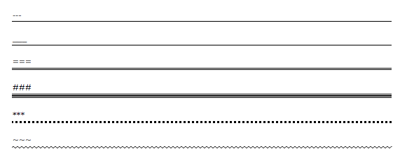 Collection of decorative horizontal dividers including solid, dashed, dotted, and wavy lines for web design.