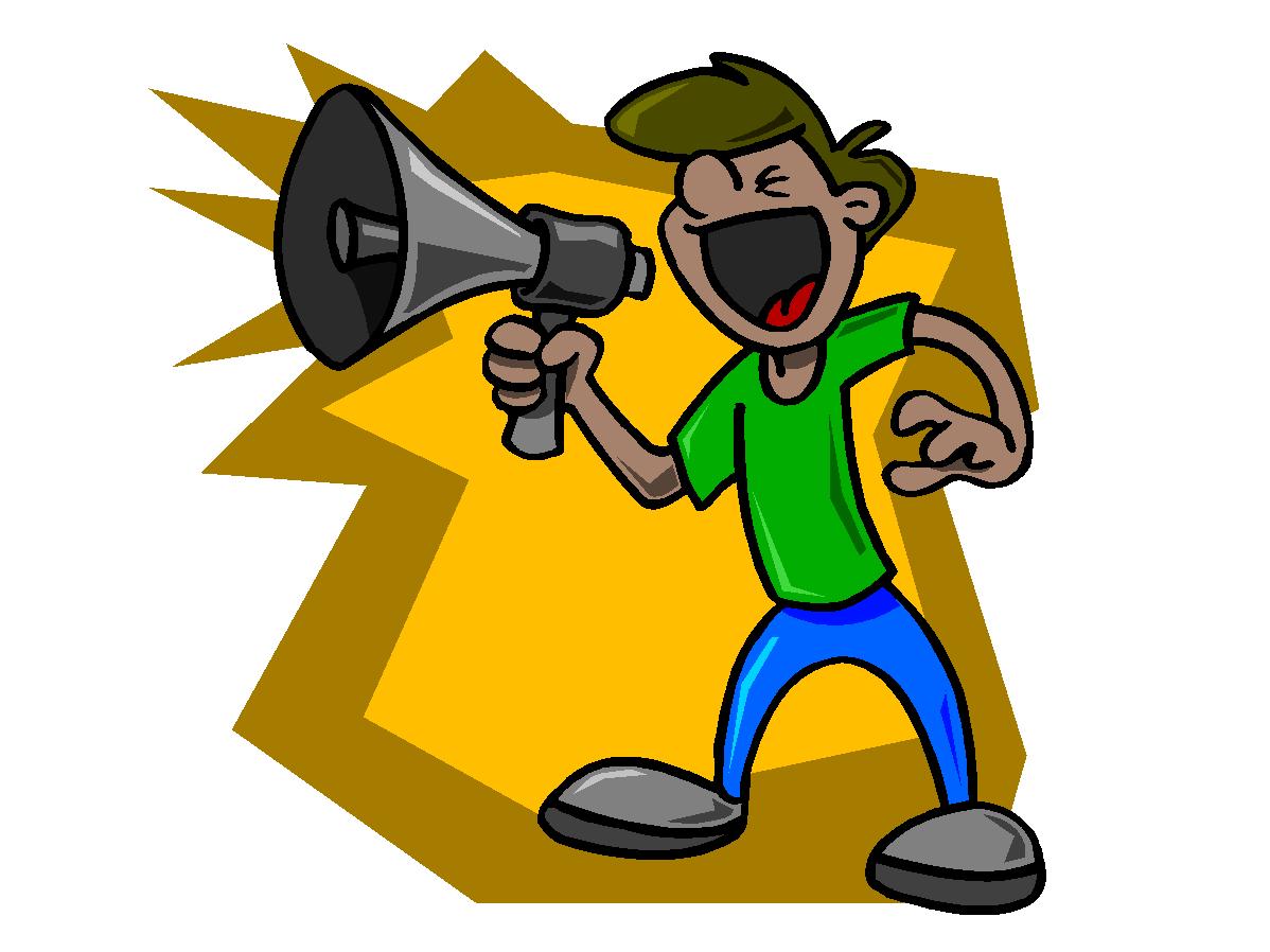 cartoon guy with megaphone clipart