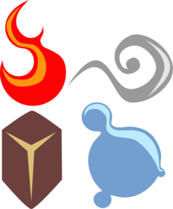 Symbolic Four Elements Clip Art 