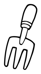 Hand Rake Clipart Image: A 