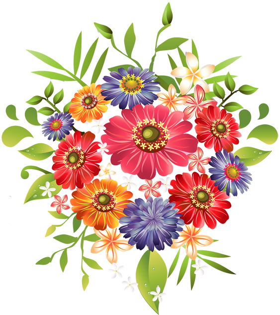 A Bouquet of Summer Flowers Clip Art 