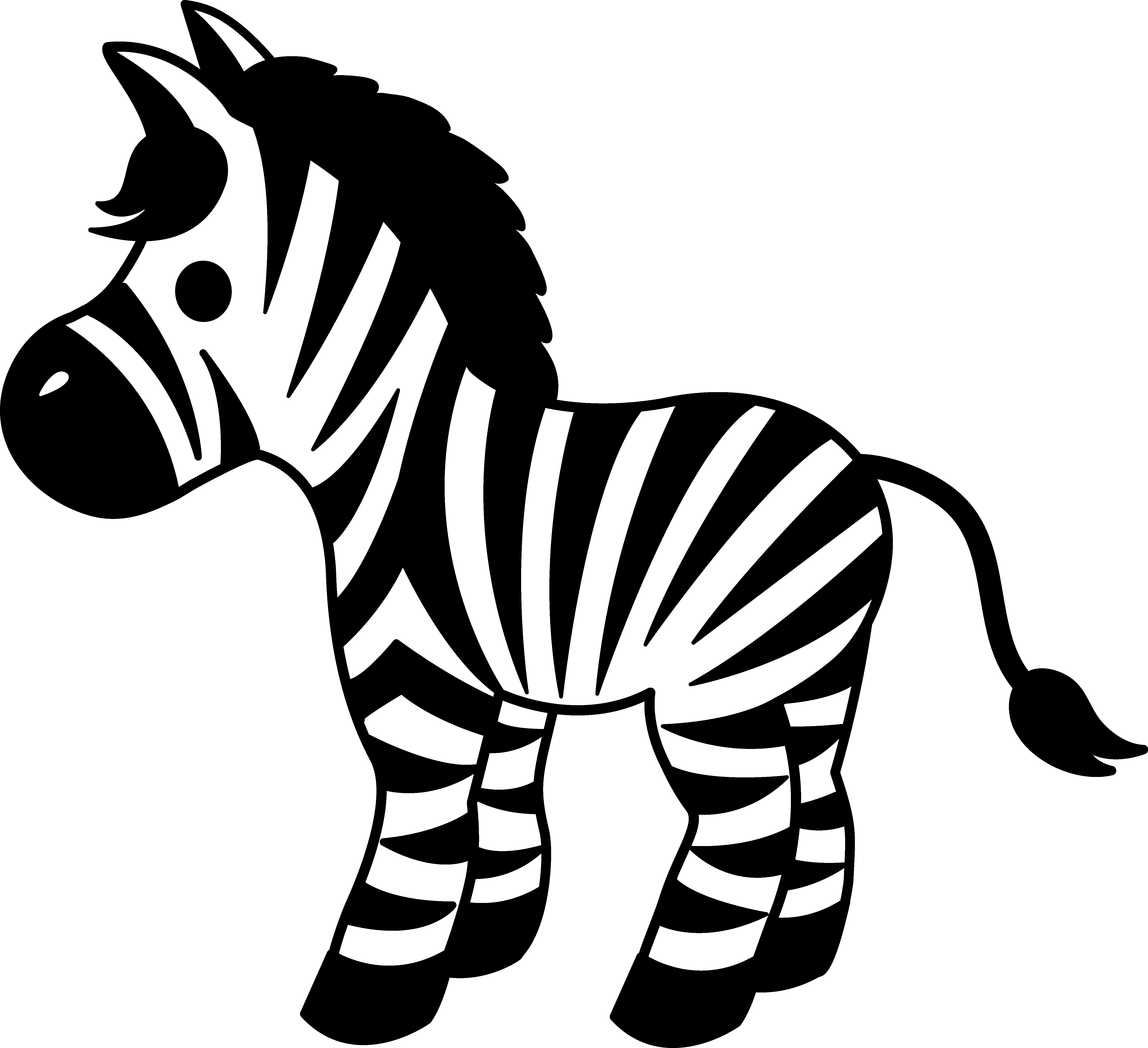 Cute Zebra Illustration for Kids’ Education and Design Projects
