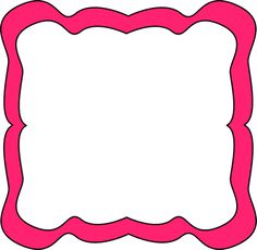 Bright pink scalloped border frame with white center, decorative vector illustration.