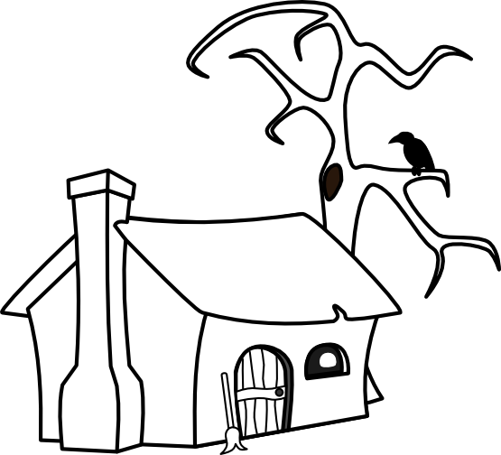 Cottage Clipart Black And White