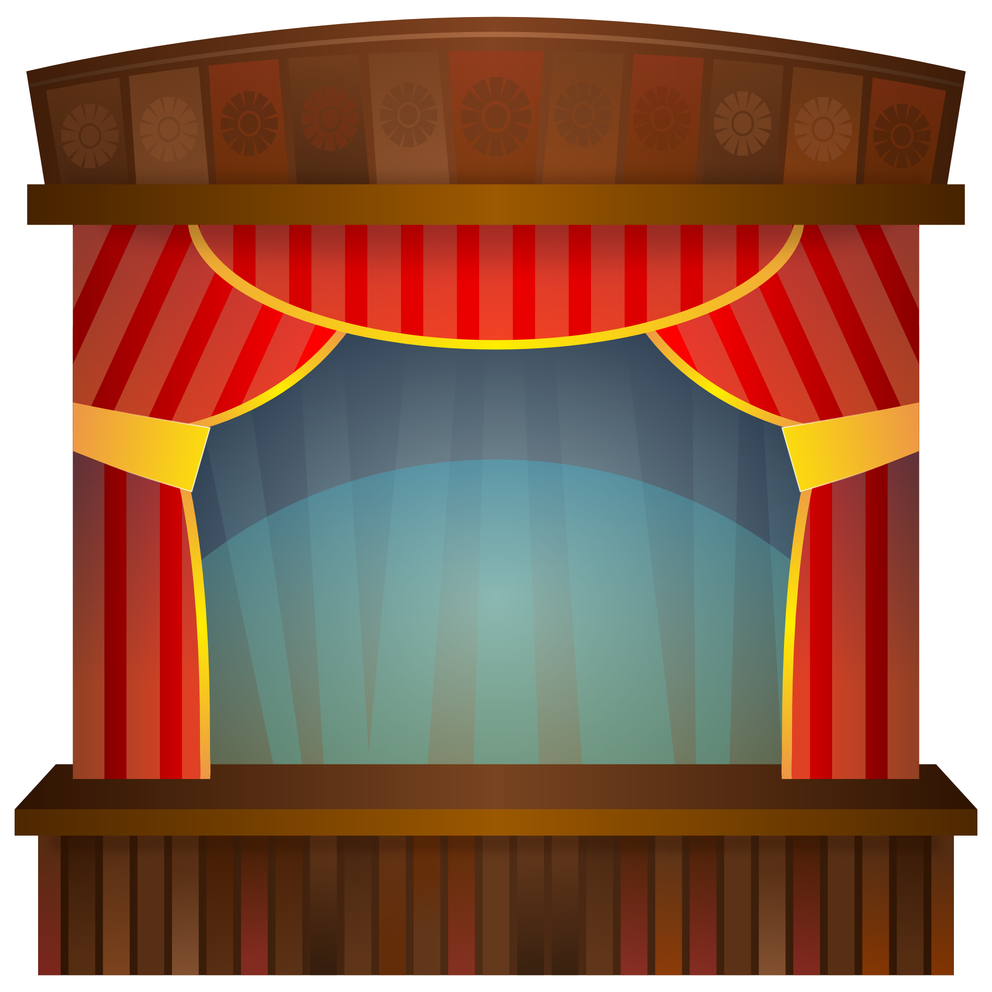 Elegant Theater Stage with Red Curtains - Performance Venue Illustration