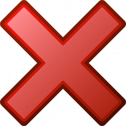 Red glossy 3D-style X icon indicating error, cancel, or close action.