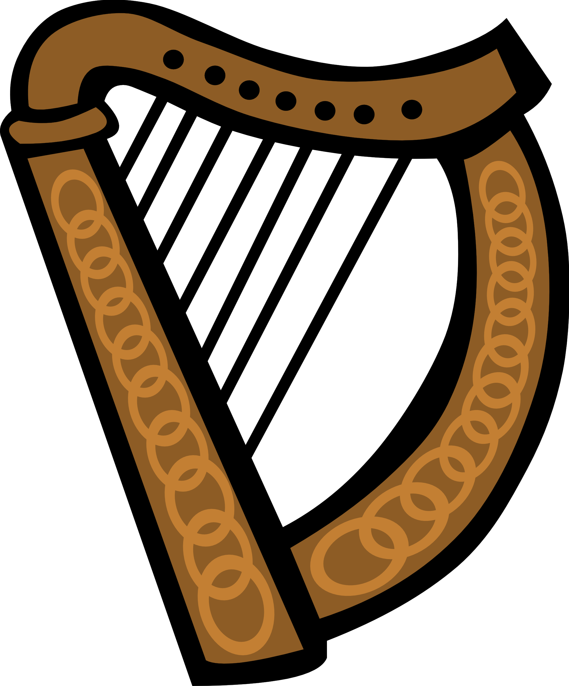 Irish Harp Icon - Traditional Celtic Symbol with Ornate Knotwork Design