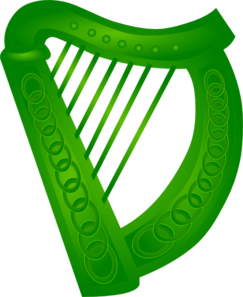 Irish Harp Green Clip Art 