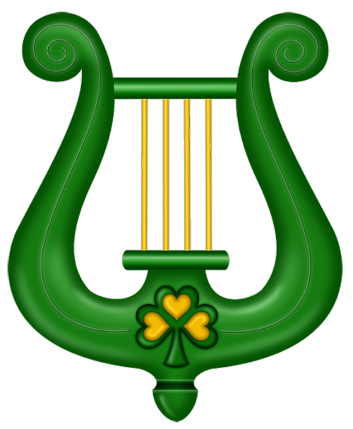 St Patricks Day Green Harp PNG Clipart 