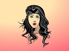 Surprised Woman Illustration - Expressive Digital Art for Web & Print