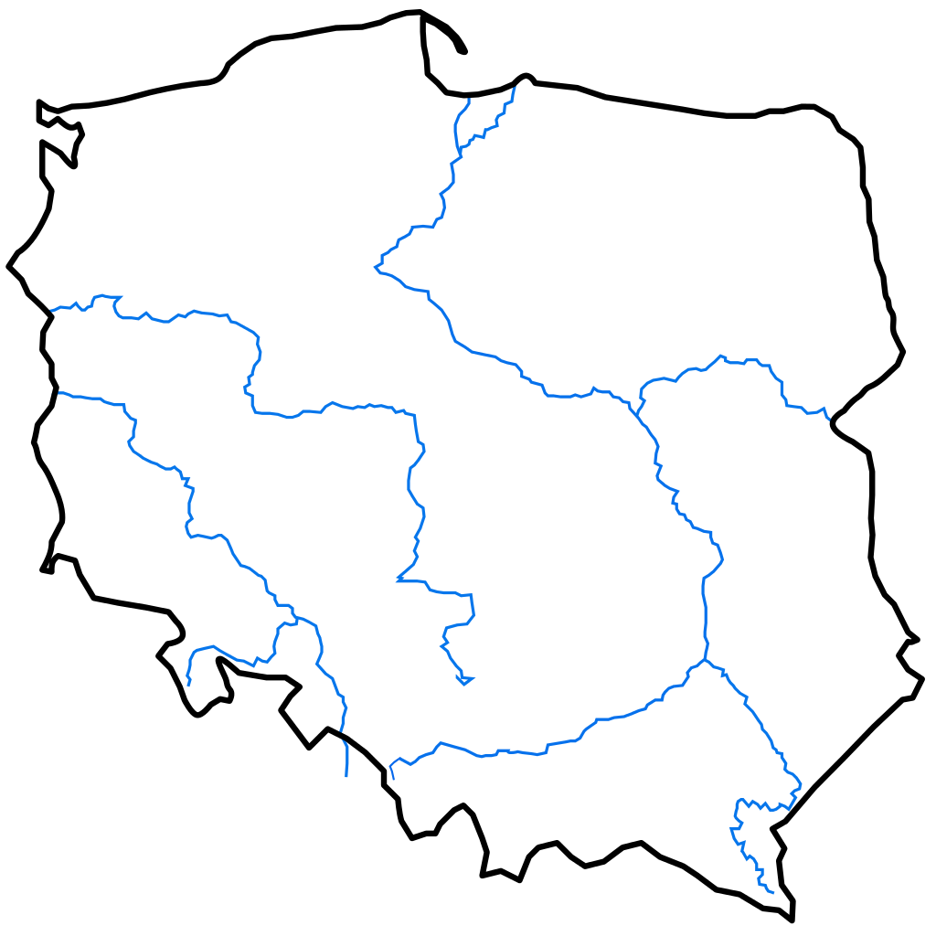 Kartkówka krajobrazy польский география. Карта Польши контур. Река Висла на карте Польши. Очертания Польши. Реки Польши на карте.