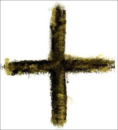 Ancient Hand-Drawn Cross Symbol - Historical Religious Art