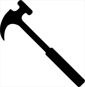 Black silhouette of a claw hammer on white background, showing head with flat striking face and curved claw.