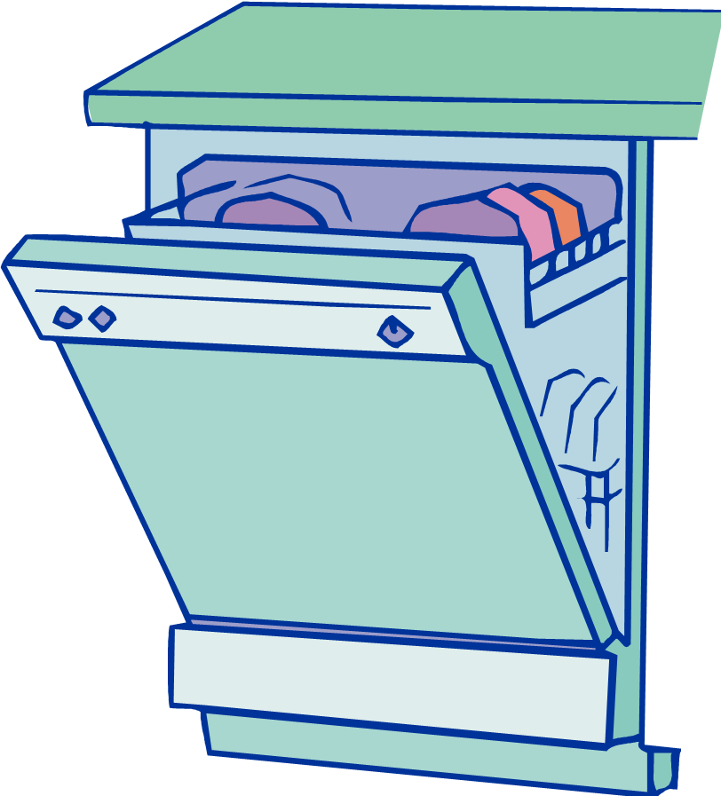 Energy-Efficient Dishwasher Illustration | Home Appliance Visual Guide