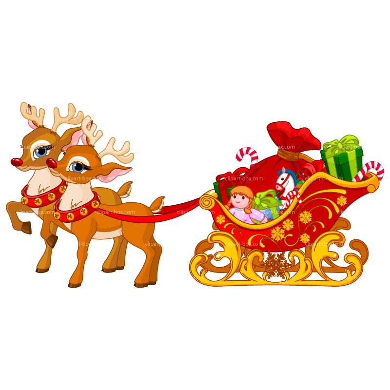 Reindeer With Sleigh Clipart Clip Art Library 2430 | The Best Porn Website