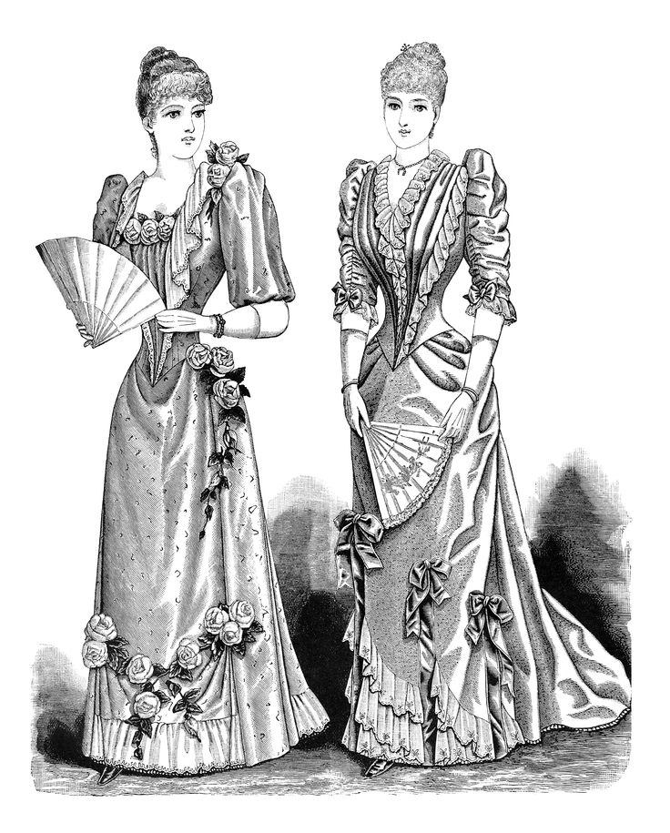 victorian lady clipart, black and white clip art, free vintage 