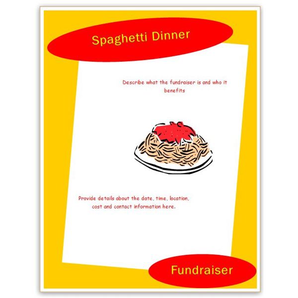 spaghetti dinner fundraiser template