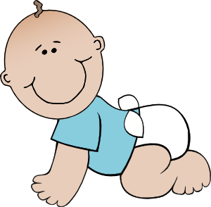 Happy Baby Crawling - Free Illustration for Parenting & Child Development Sites