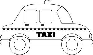 taxi driver clipart black and white
