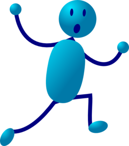 Surprised Blue Stick Figure Illustration - Free Clipart Asset