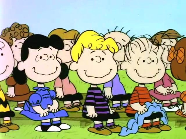 Peanuts Gang Gathering - Classic Charlie Brown Cartoon Scene