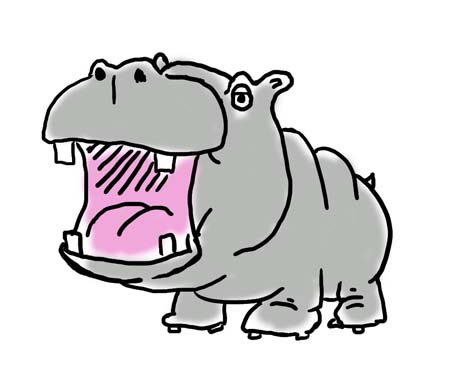 Free hippo clipart image 