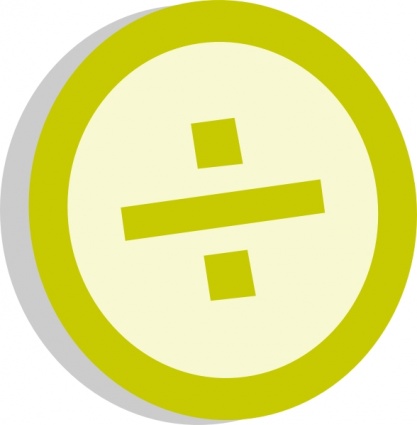 Green circular icon with a division symbol (÷) in the center, representing math or calculation.