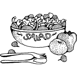 Fresh Salad Illustration - Classic Line Art for Food Blogs & Recipes