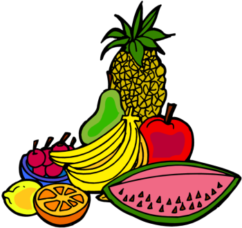 Colorful Fruit Illustration for Nutrition and Health Content