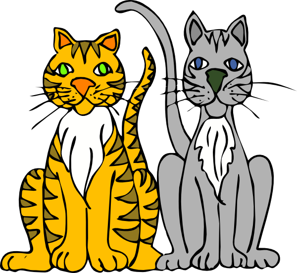 two cats clipart - Clip Art Library